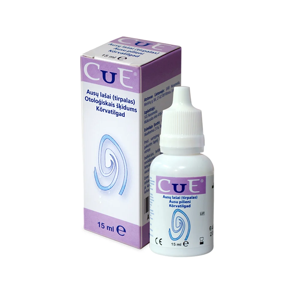 Cue ausų lašai (tirpalas) 15 ml