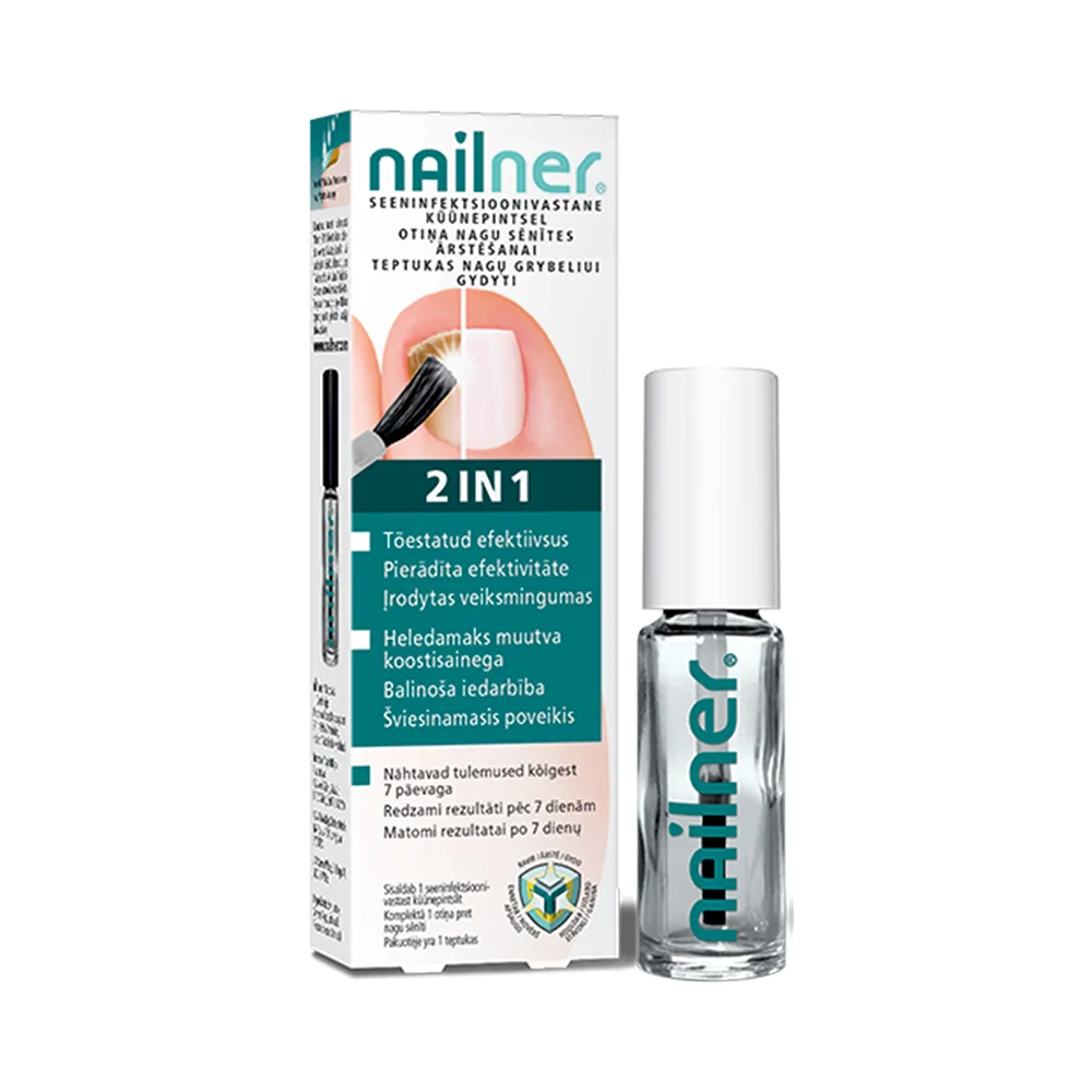 Nailner teptukas nagų grybeliui gydyti 2in1, 5 ml