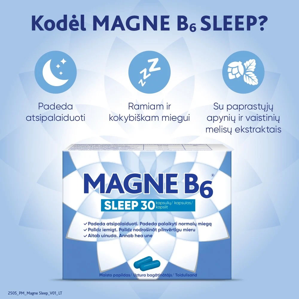 MAGNE B6 Sleep kapsulės N30