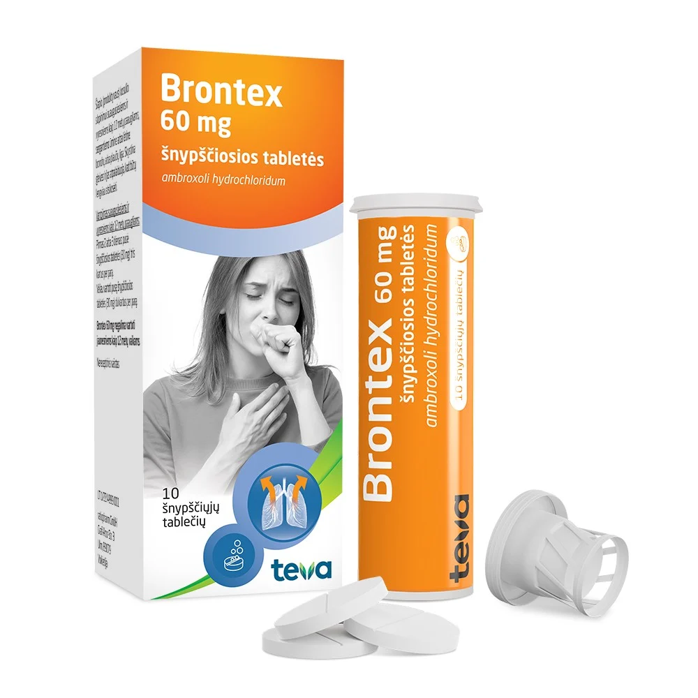 BRONTEX šnypščiosios tabletės 60 mg N10
