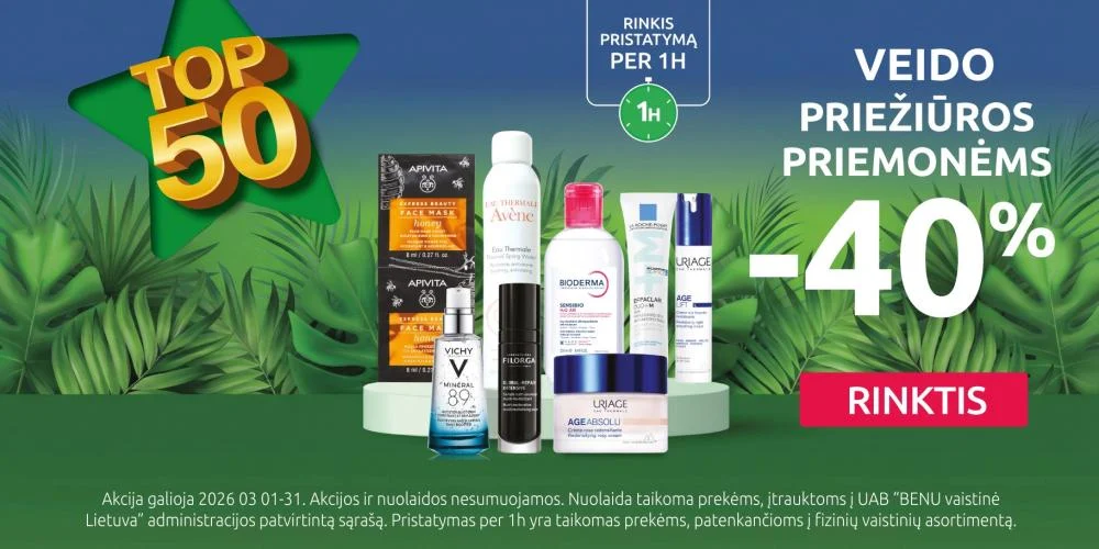 202603 TOP 50 veido priežiūros priemonėms  40% carousel 