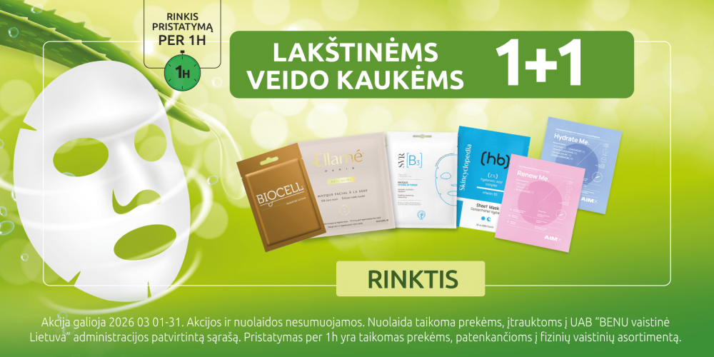 202603 Lakštinėms veido kaukėms 1+1 Carousel