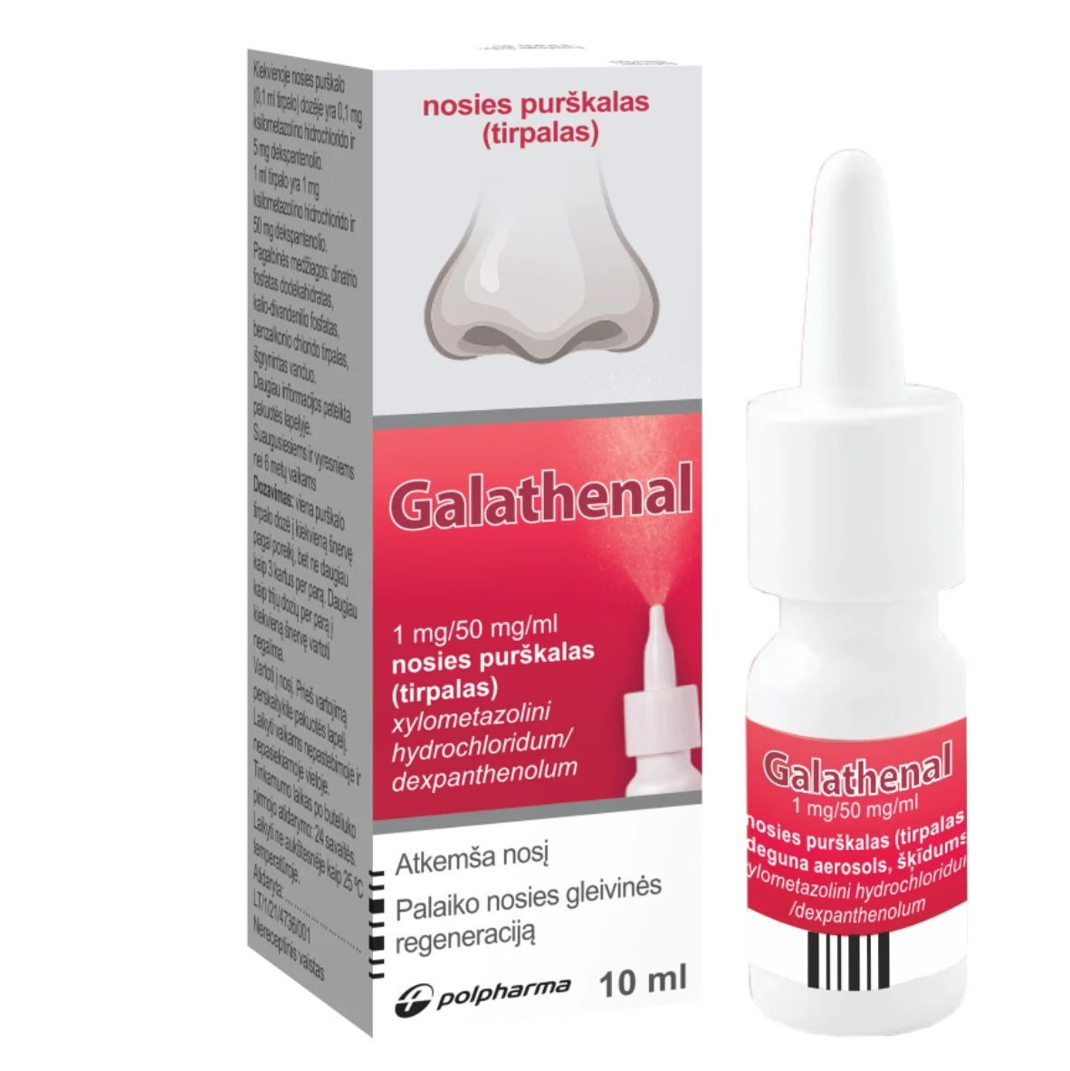 GALATHENAL 1 mg/50 mg/ml nosies purškalas (tirpalas)