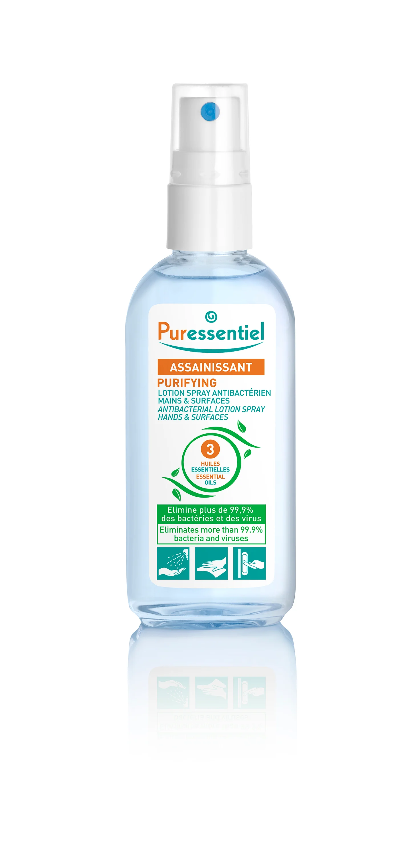 PURESSENTIEL ANTIBAKTERINIS PURŠKIKLIS RANKOMS IR PAVIRŠIAMS