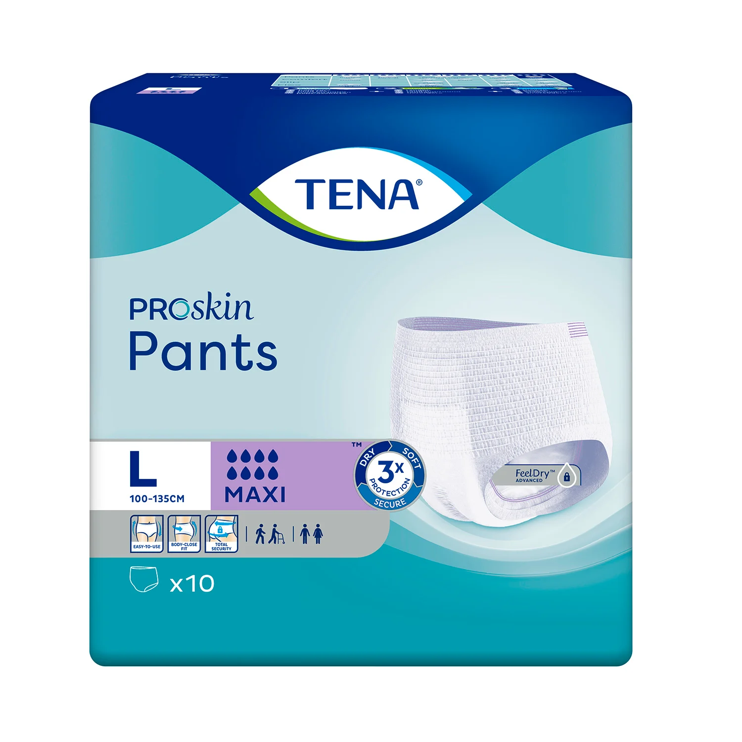 TENA Pants Maxi Sauskelnės-kelnaitės, L, 10 vnt.