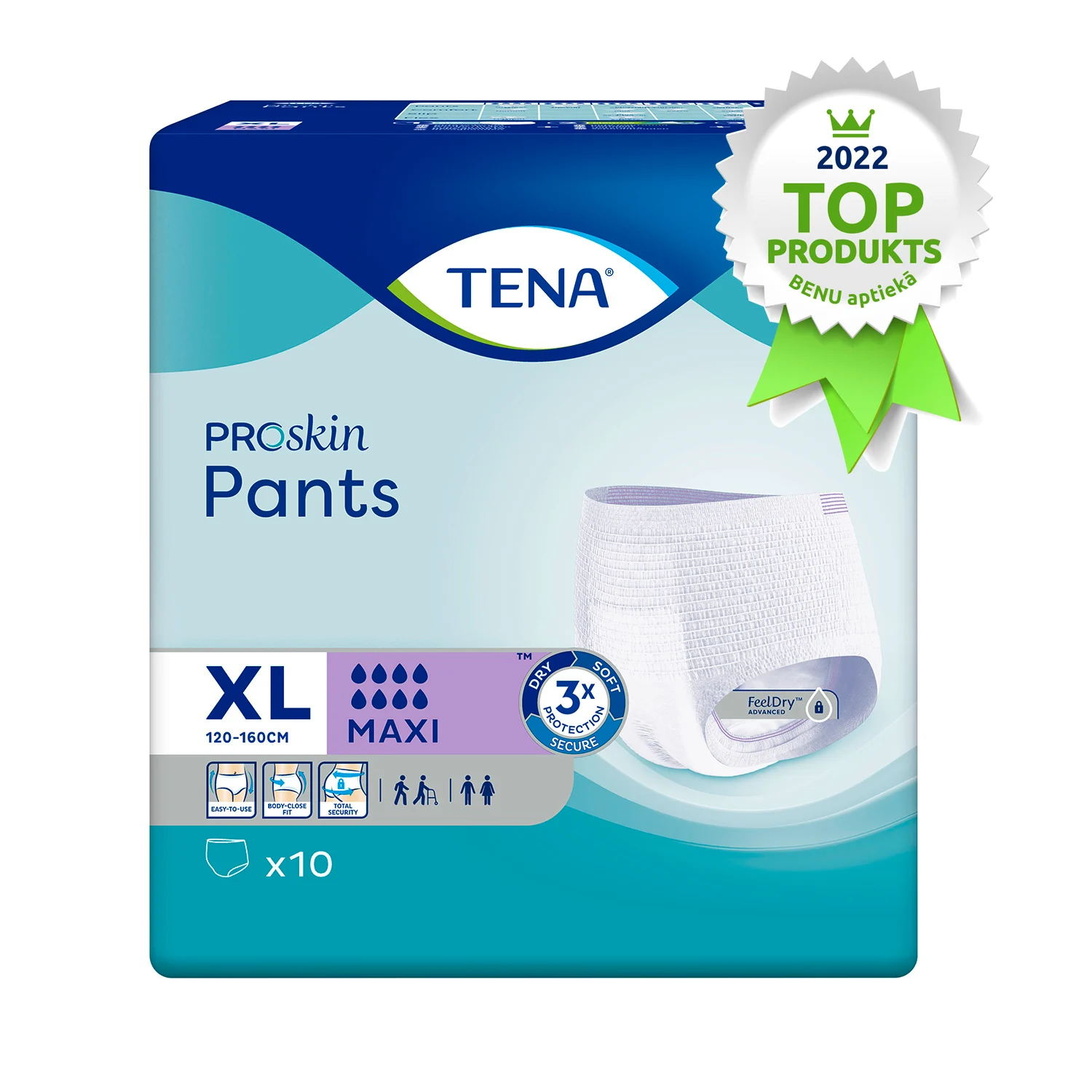 TENA Pants Maxi Sauskelnės-kelnaitės, XL, 10 vnt.