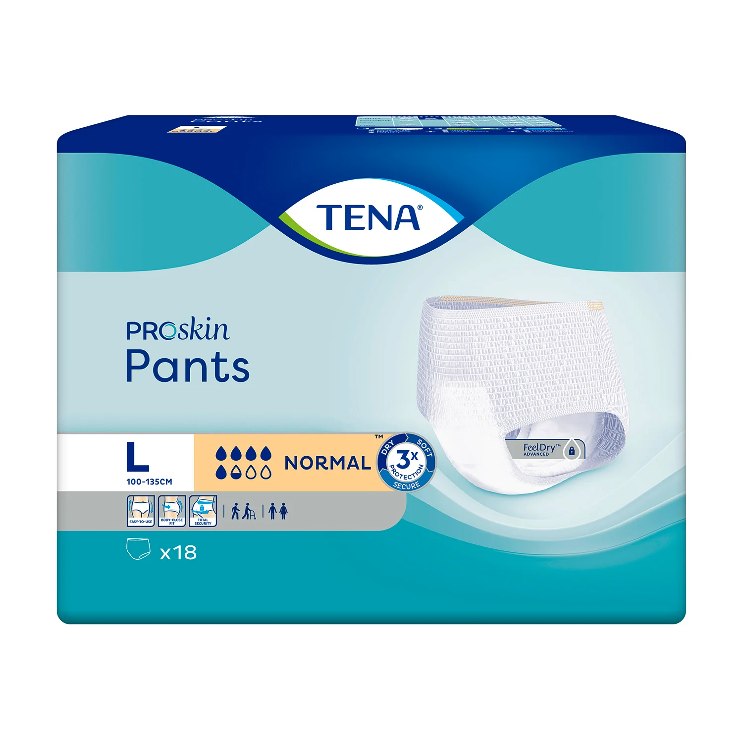TENA Pants Normal Sauskelnės-kelnaitės, L, 18 vnt.