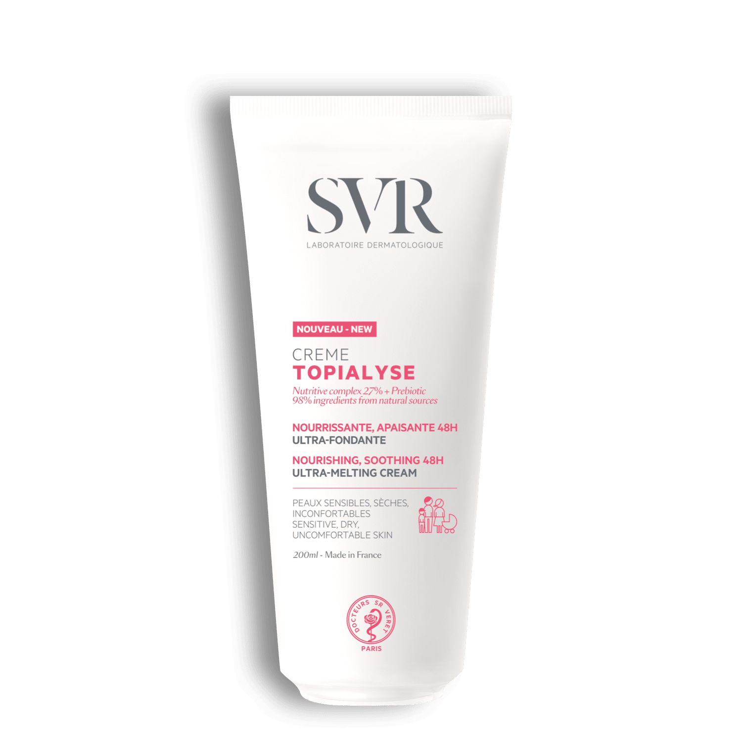 SVR kremas atopiškai ir sausai odai TOPIALYSE CREME 200 ml