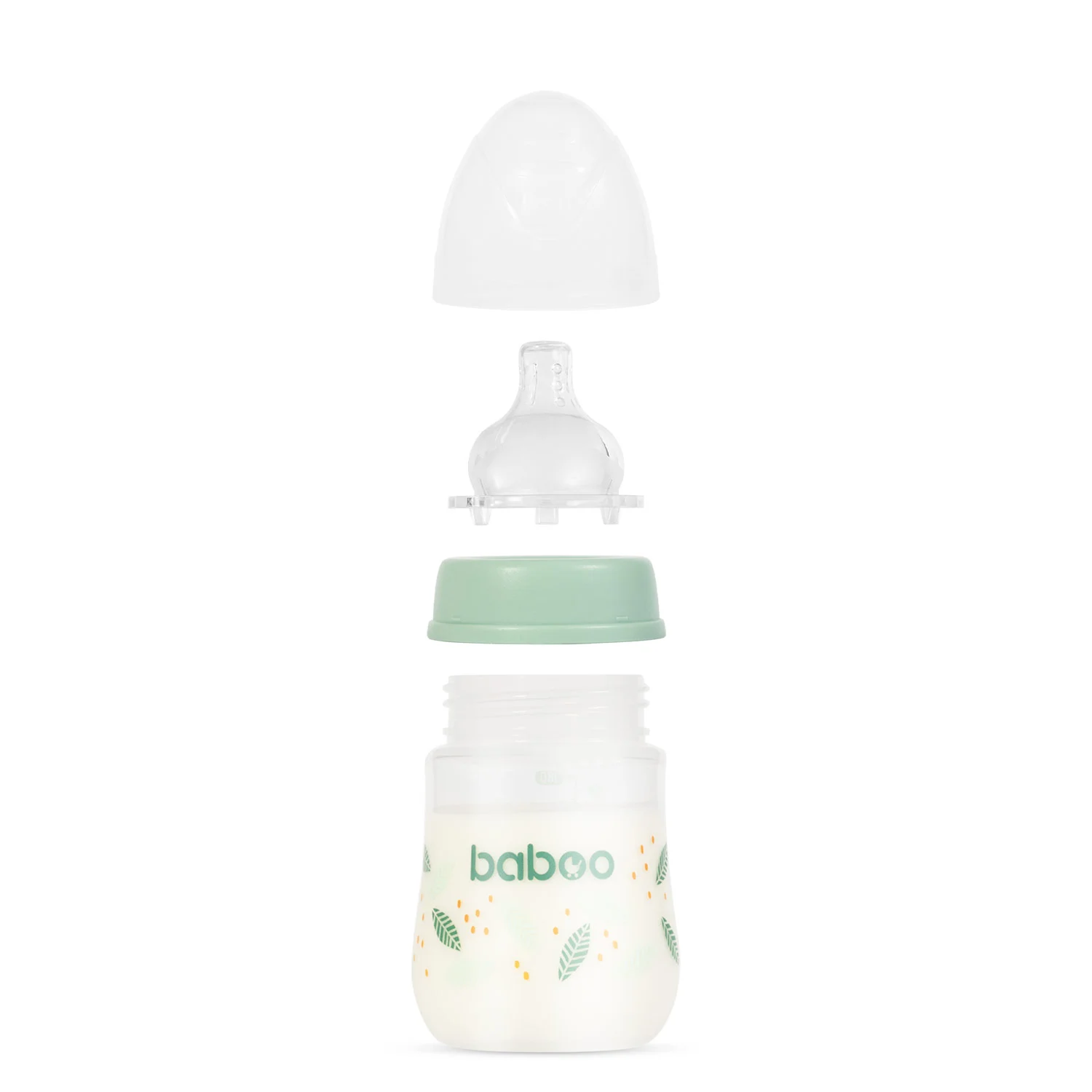 Baboo antikolinis buteliukas plataus kaklelio, 180 ml, 0+ mėn, Peachy Keen