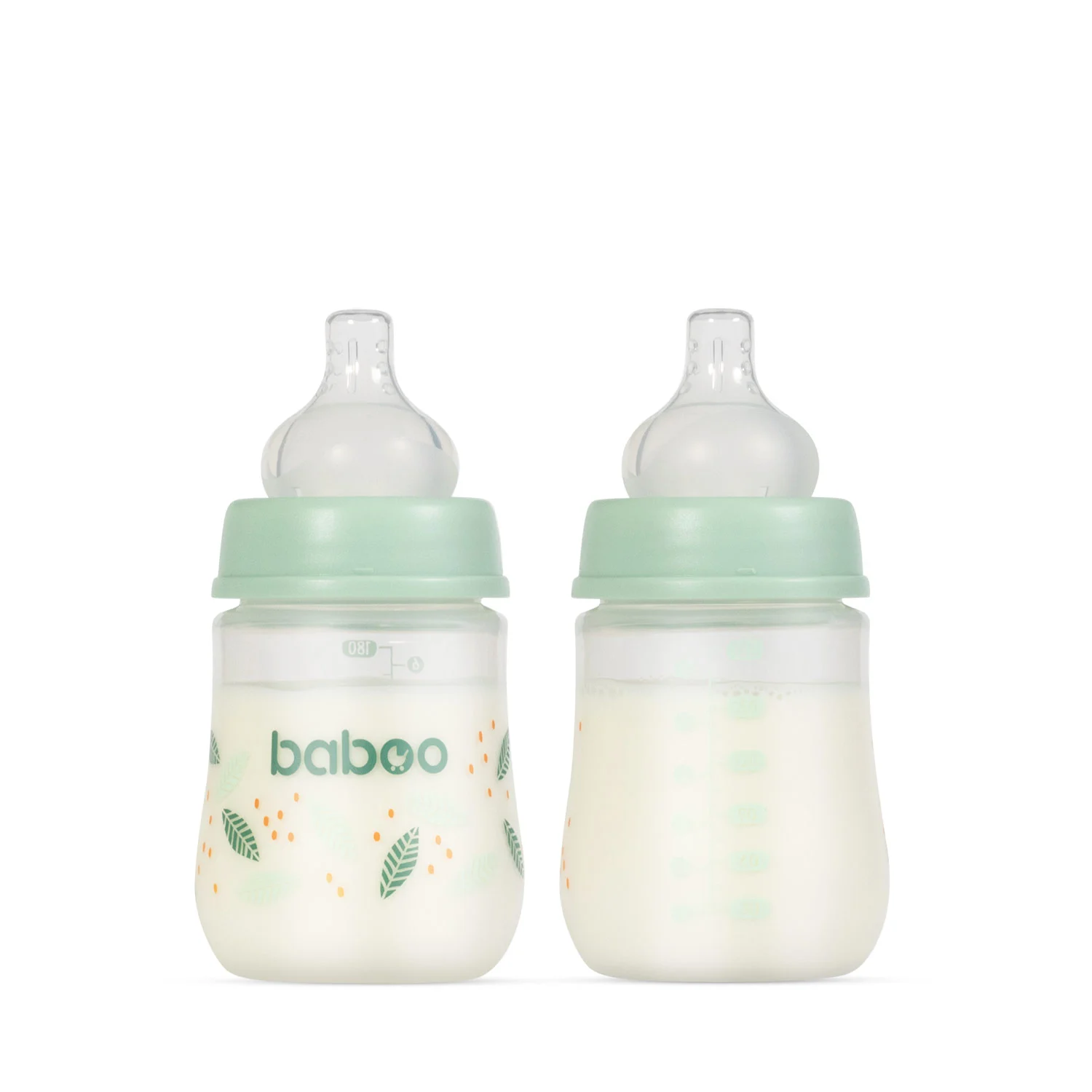 Baboo antikolinis buteliukas plataus kaklelio, 180 ml, 0+ mėn, Peachy Keen