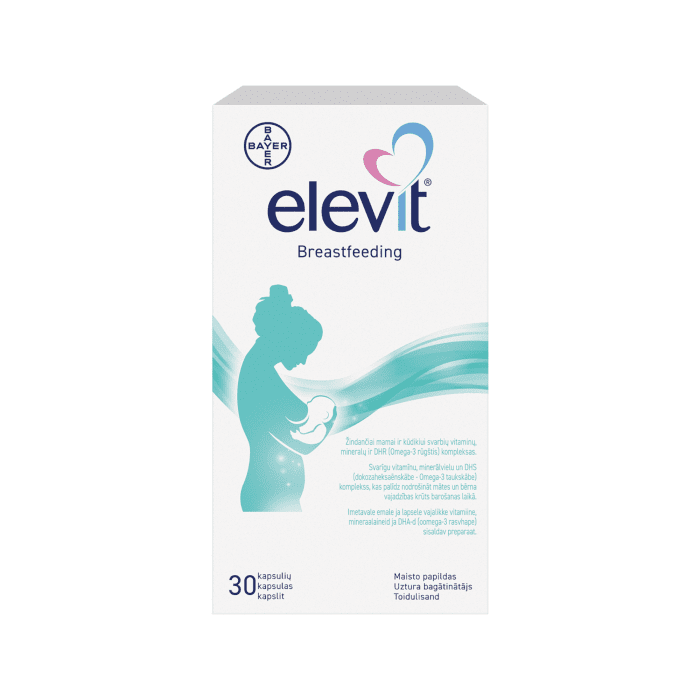 ELEVIT BREASTFEEDING vitaminų kompleksas, kapsulės, N30