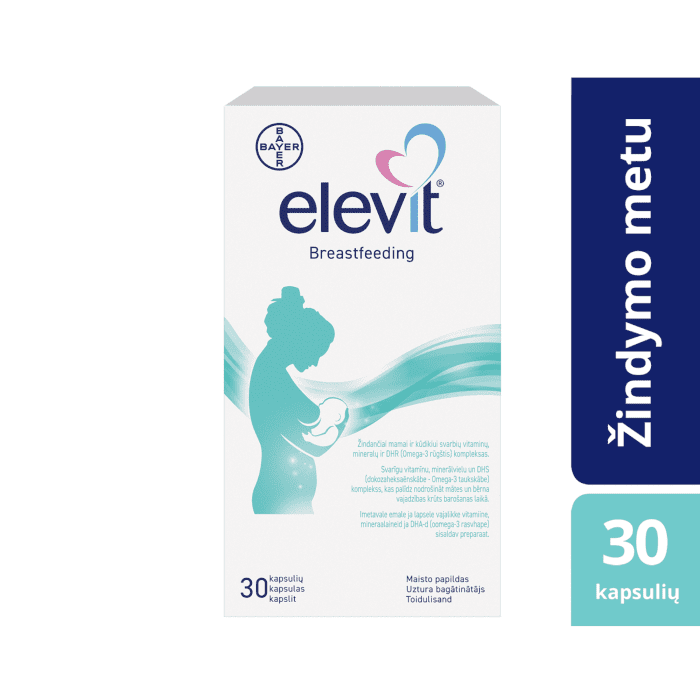 ELEVIT BREASTFEEDING vitaminų kompleksas, kapsulės, N30