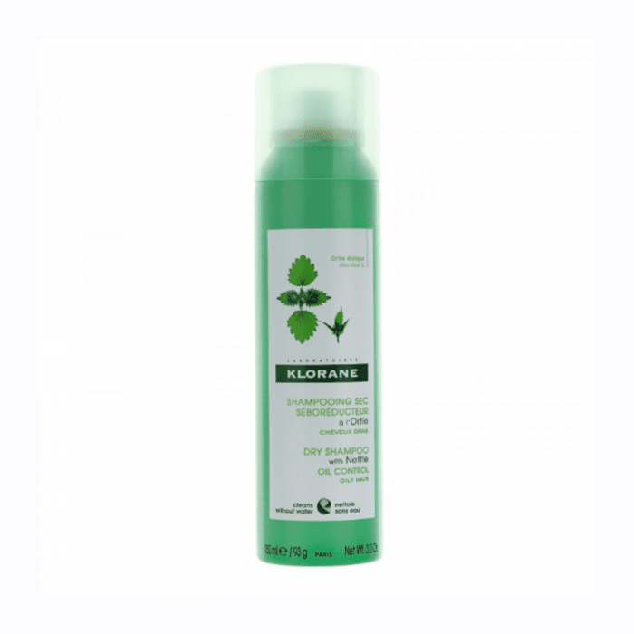 KLORANE sausas šampūnas riebiai galvos odai su dilgėlėmis Dry shampoo Nettle 150 ml