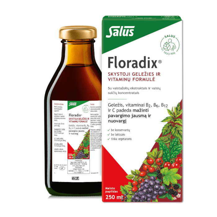 FLORADIX skystosios geležies formulė, 250 ml