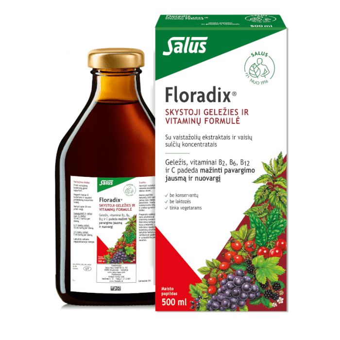 FLORADIX skystosios geležies formulė, 500 ml