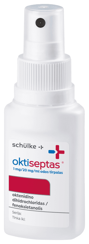 OKTISEPTAS 1 mg/20 mg/ml odos tirpalas 50 ml