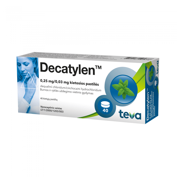 Decatylen 0,25 mg/0,03 mg kietosios pastilės N40