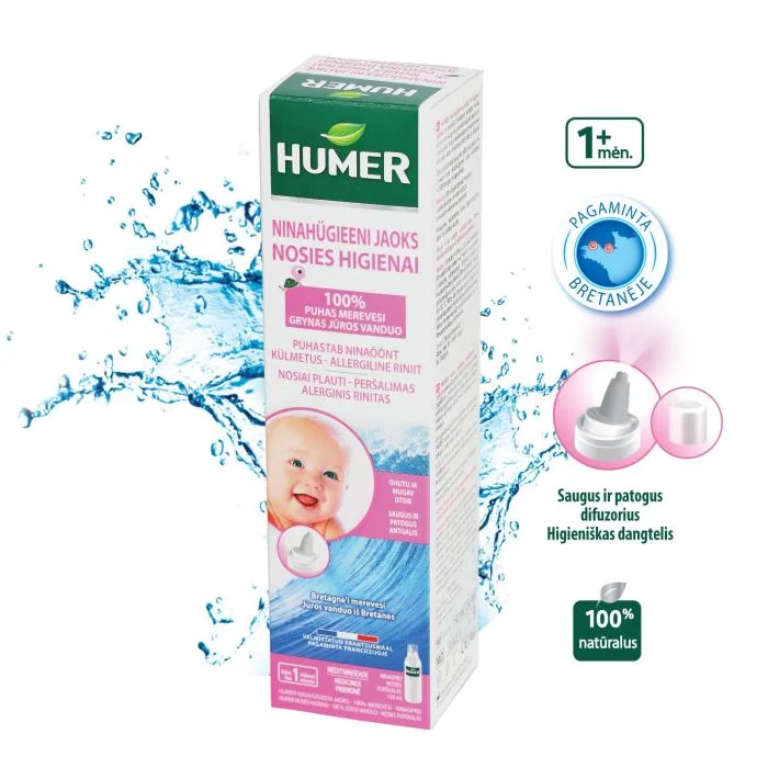 HUMER izotoninis nosies purškalas kūdikiams ir vaikams 150 ml