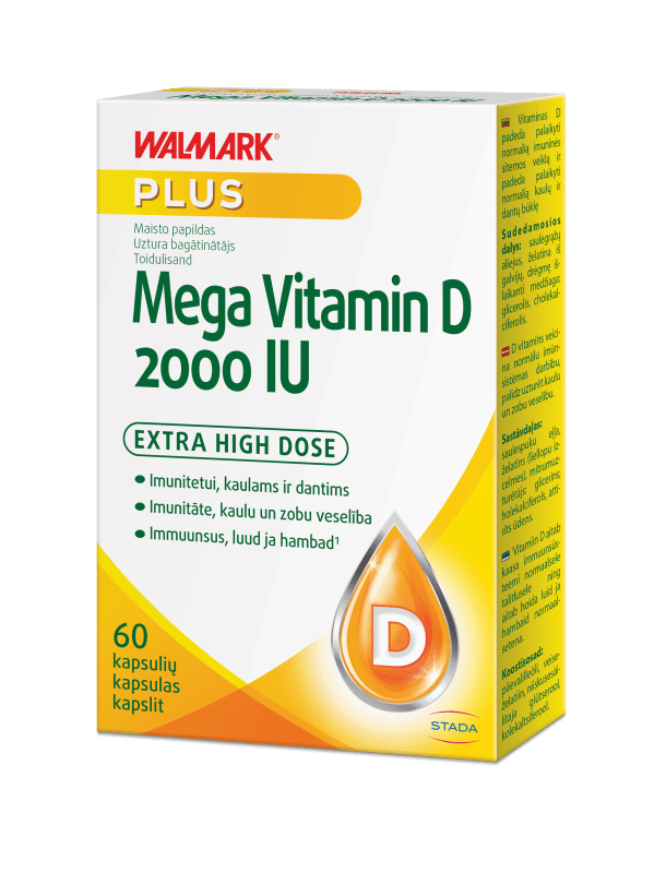 WALMARK Mega Vitamin D 2000 IU kapsulės N60
