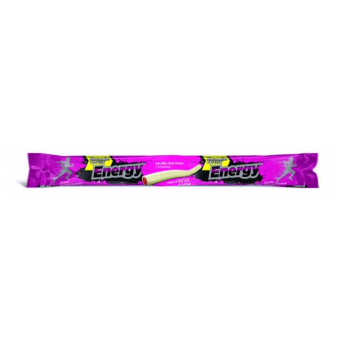 DINADAX kramtomosios lazdelės su bičių pieneliu ir vitaminais ENERGY, braškių skonio 22 g, N1