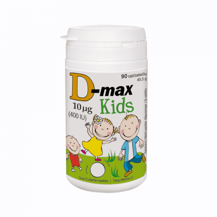D-max Kids 10 mcg kramtomosios tabletės N90