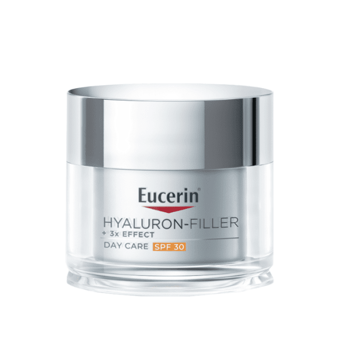 EUCERIN Hyaluron-Filler +3x Effect dieninis veido kremas SPF 30 visų tipų odai su hialurono rūgštimi, 50 ml