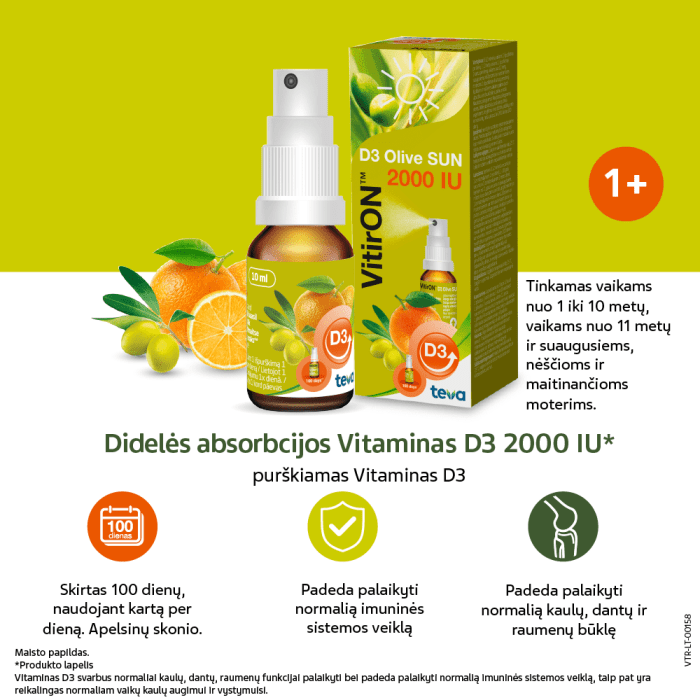 VitirON D3 Olive Sun 2000IU purškalas 10 ml