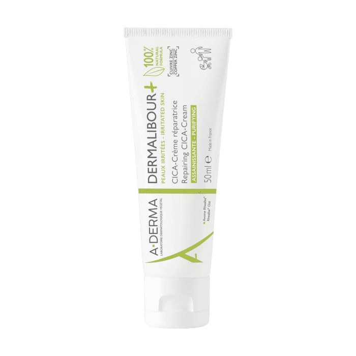 A-DERMA atstatomasis intensyvios priežiūros kremas sudirgusiai veido ir kūno odai DERMALIBOUR+, 50 ml