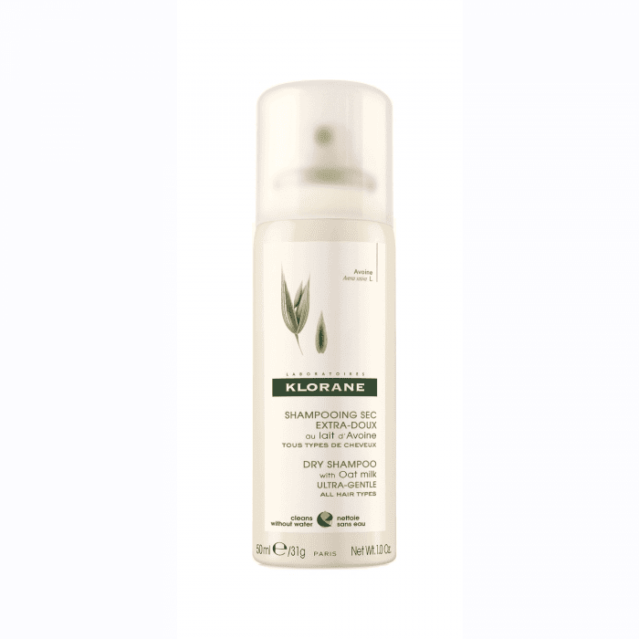KLORANE sausas šampūnas visų tipų plaukams su avižų pieneliu Dry shampoo OAT 50 ml