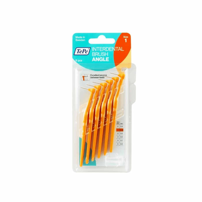 TePe oranžiniai tarpdančių šepetėliai Angle 0,45 mm, N6