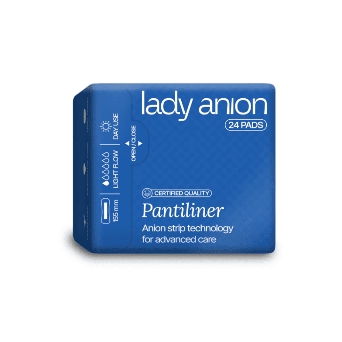 Lady Anion kasdieniniai įklotai su anijonų juostele 155 mm, N24