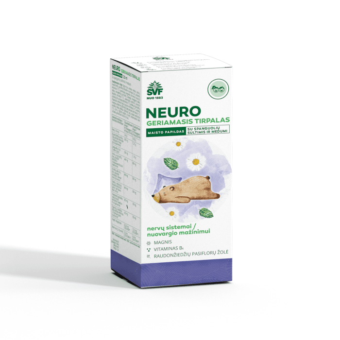 ŠVENČIONIŲ VAISTAŽOLĖS nervų sistemai, miegui NEURO, geriamasis tirpalas, 120 ml