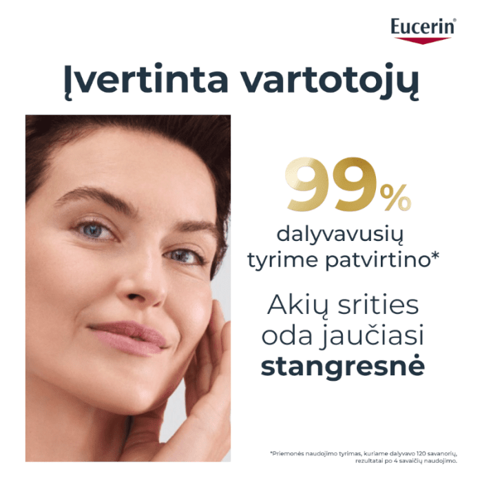 EUCERIN Hyaluron-Filler + Elasticity akių srities kremas SPF 20 brandžiai odai, 15 ml
