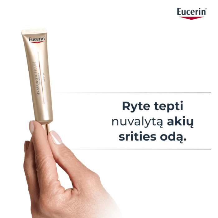 EUCERIN Hyaluron-Filler + Elasticity akių srities kremas SPF 20 brandžiai odai, 15 ml