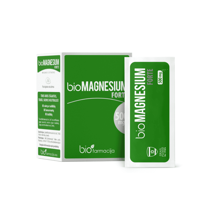 BIOFARMACIJA bioMAGNESIUM forte 500 mg milteliai, N20