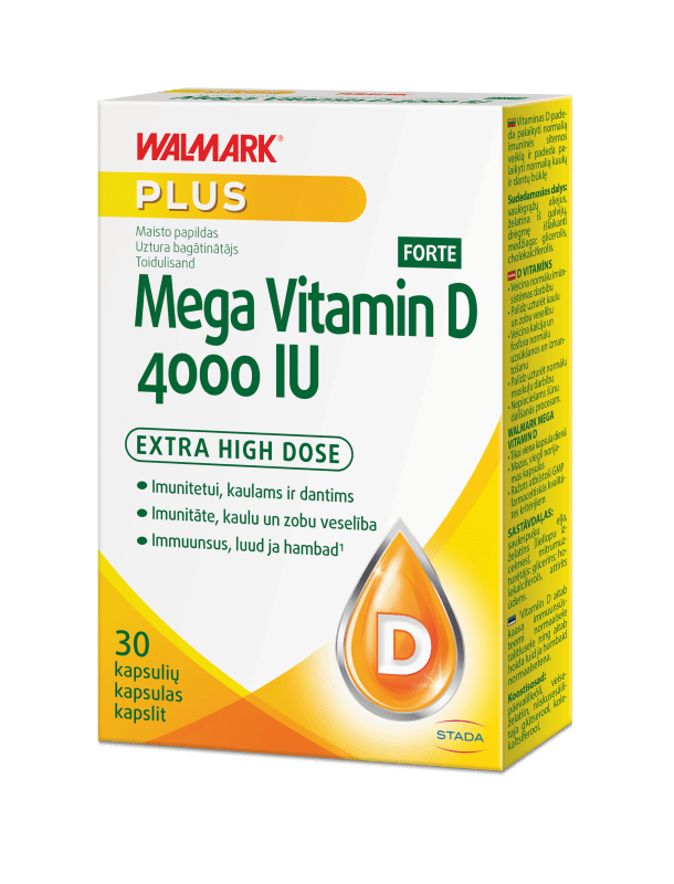 WALMARK MEGA VITAMIN D 4000 IU FORTE kapsulės N30