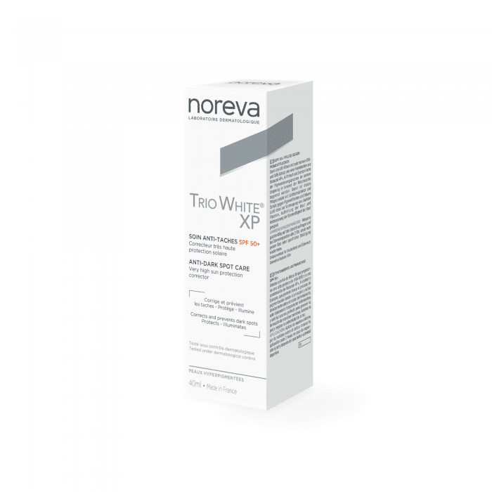 NOREVA pigmentines dėmes šalinantis apsauginis kremas nuo saulės TRIO WHITE XP, SPF 50+, 40 ml