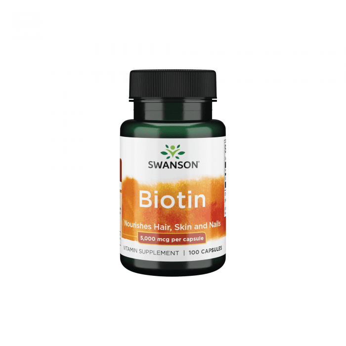 SWANSON BIOTINAS 5000 mcg minkštosios kapsulės, N100
