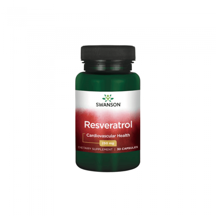SWANSON RESVERATROLIS 250 mg minkštosios kapsulės, N30