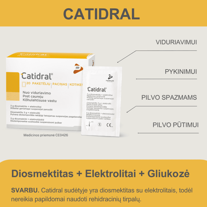 CATIDRAL milteliai geriamajam tirpalui paruošti N20
