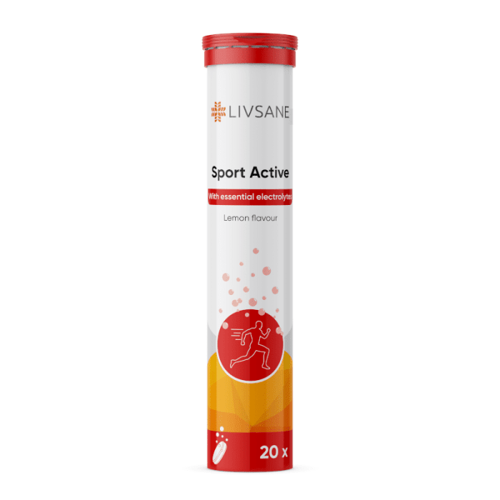LIVSANE šnypščiosios tabletės Sport Active N20