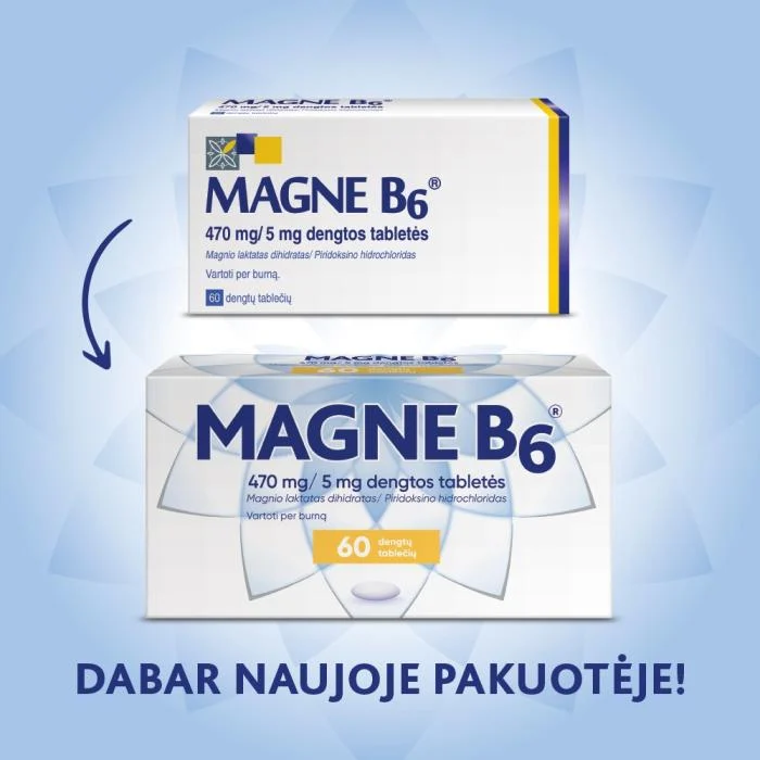 MAGNE B6 470 mg/5 mg dengtos tabletės N60