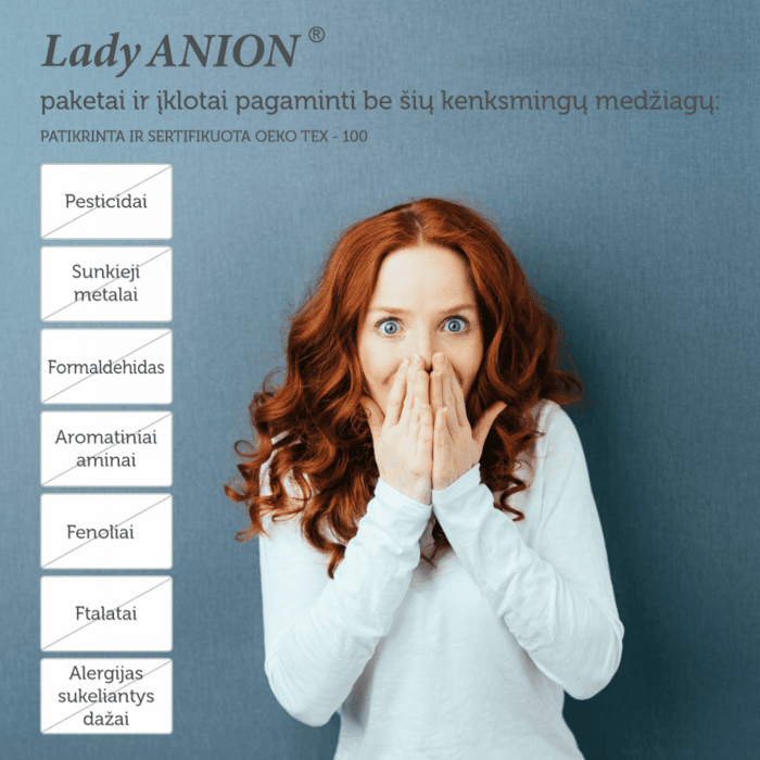 Lady Anion dieniniai ekologiški paketai su anijonų juostele N20