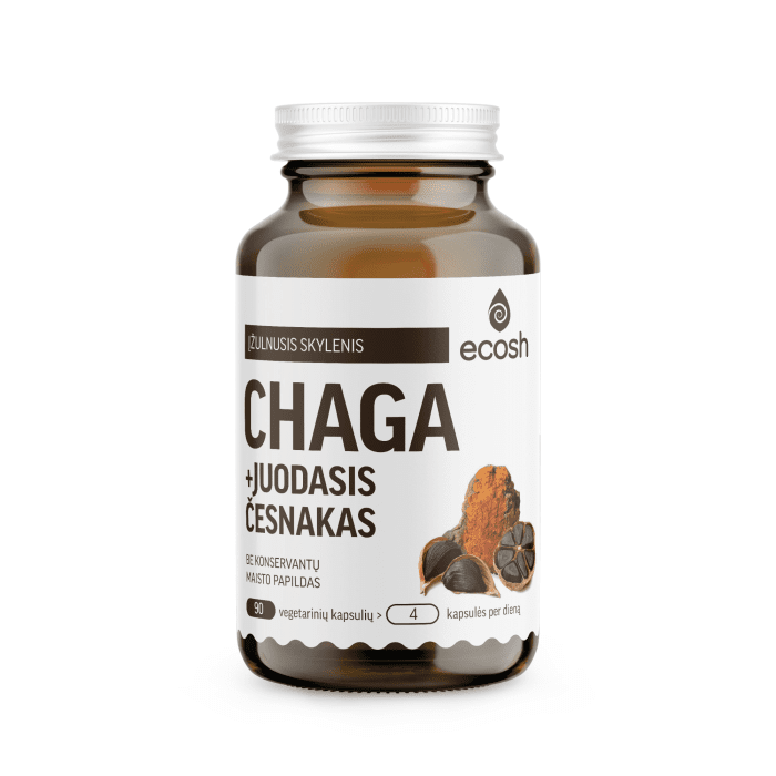 ECOSH Chaga su juoduoju česnaku, N90