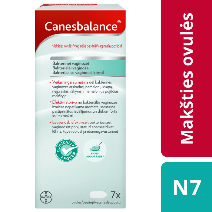 CANESBALANCE makšties ovulės nuo bakterinės vaginozės N7