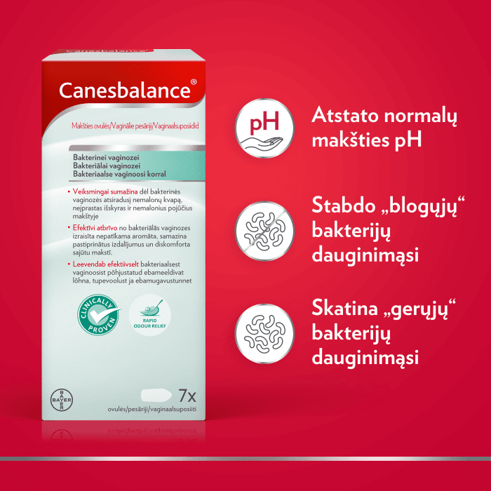 CANESBALANCE makšties ovulės nuo bakterinės vaginozės N7