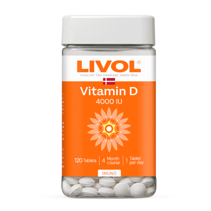 LIVOL EXTRA Vitamin D 4000TV tabletės, N120
