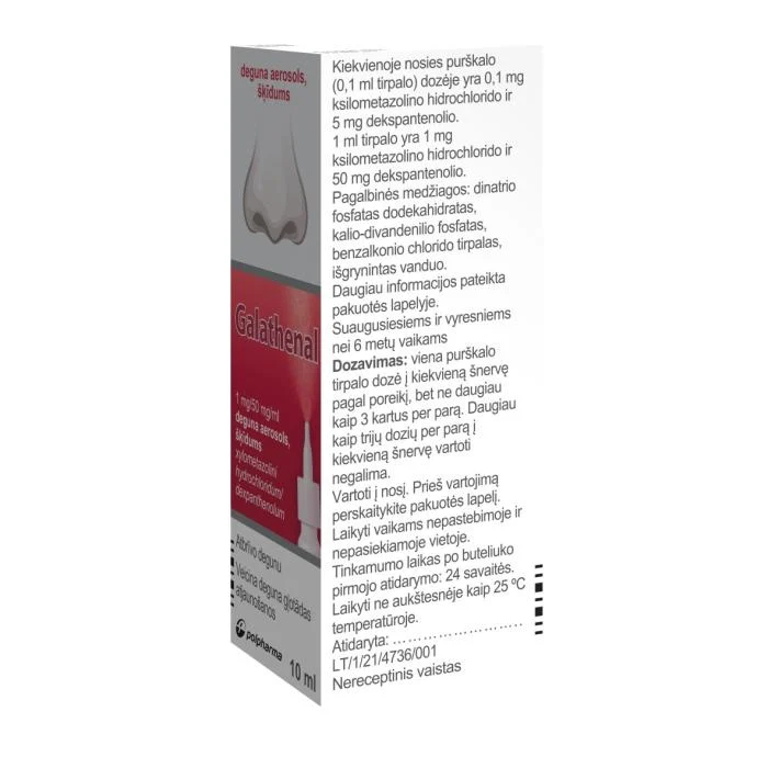 GALATHENAL 1 mg/50 mg/ml nosies purškalas (tirpalas)