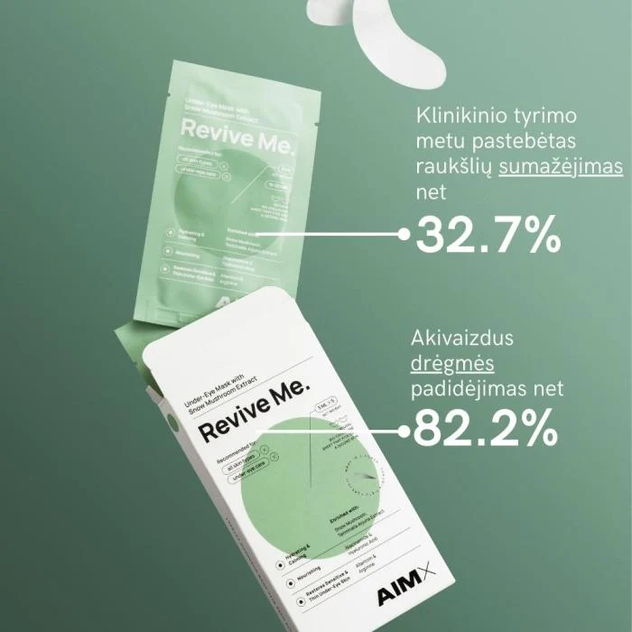 AIMX drėkinanti ir gaivinanti paakių kaukė su hialuronu REVIVE ME 5 ml