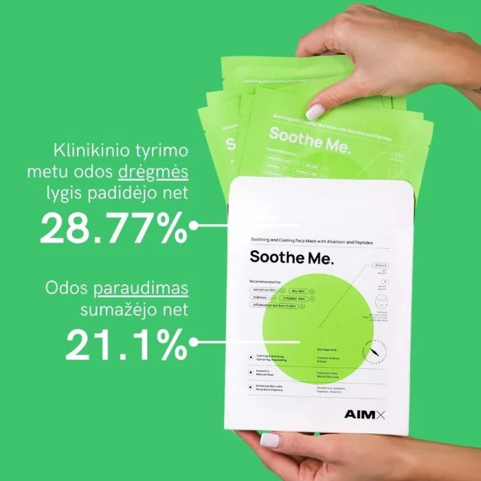 AIMX greito poveikio raminanti veido kaukė su peptidais SOOTHE ME 25 ml